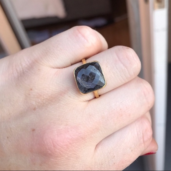 💕HP💕Hypersthene faceted stone gold plated Ring - Picture 8 of 9